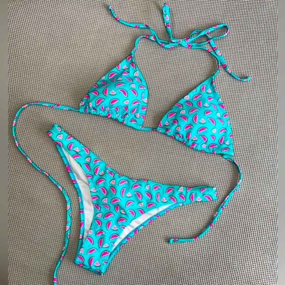 Watermelon Print String Bikini - Size XL
